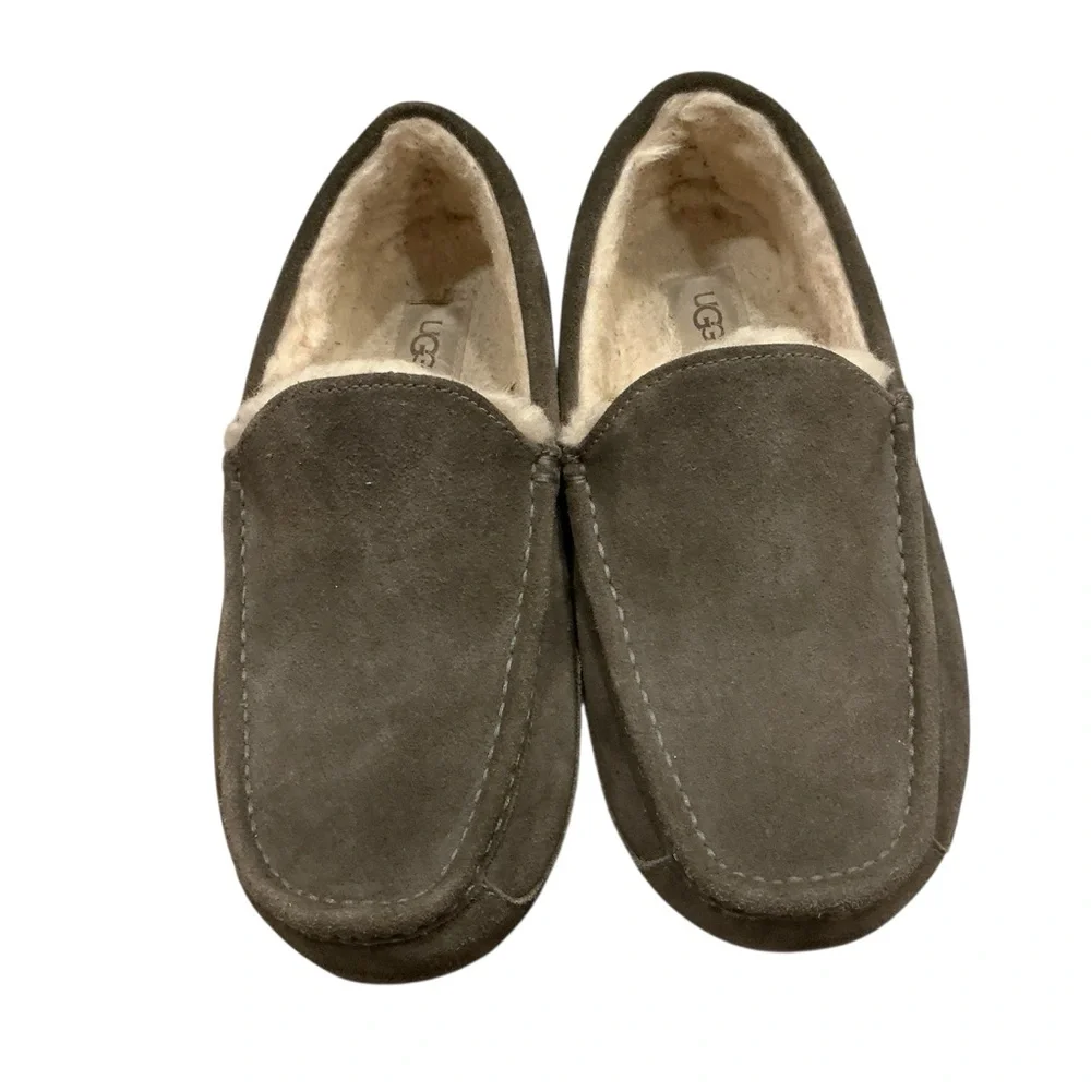 Ugg mens ascot moccasins slippers grey suede size 9